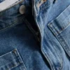 Ön cepli pamuklu denim şortlar Ön cepli pamuklu denim şortlar