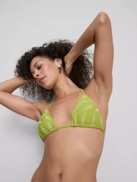 Nakışlı balık desenli üçgen bikini üstü Nakışlı balık desenli üçgen bikini üstü