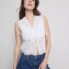 Önden bağlamalı pamuklu broderie bluz Önden bağlamalı pamuklu broderie bluz