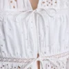Önden bağlamalı pamuklu broderie bluz Önden bağlamalı pamuklu broderie bluz