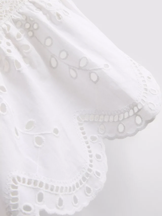 Önden bağlamalı pamuklu broderie bluz Önden bağlamalı pamuklu broderie bluz