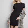 Nervürlü bodycon mini gömlek elbise Nervürlü bodycon mini gömlek elbise
