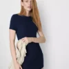 Nervürlü bodycon mini gömlek elbise Nervürlü bodycon mini gömlek elbise