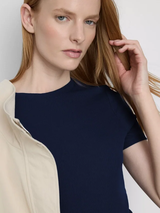 Nervürlü bodycon mini gömlek elbise Nervürlü bodycon mini gömlek elbise