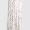 Nervürlü kelebek desenli pijama altları Nervürlü kelebek desenli pijama altları