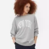 New York büyük beden grafikli sweatshirt New York büyük beden grafikli sweatshirt