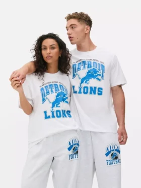 NFL Detroit Lions baskılı tişört