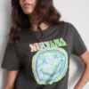 Nirvana yıkanmış pamuklu grup tişörtü Nirvana yıkanmış pamuklu grup tişörtü