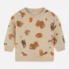 Orman hayvanları desenli boğazlı sweatshirt Orman hayvanları desenli boğazlı sweatshirt