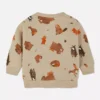 Orman hayvanları desenli boğazlı sweatshirt Orman hayvanları desenli boğazlı sweatshirt