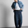 Orta bel barel kesim jean pantolon Orta bel barel kesim jean pantolon