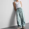 Orta bel barel kesim jean pantolon Orta bel barel kesim jean pantolon