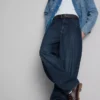 Orta bel barel kesim jean pantolon Orta bel barel kesim jean pantolon