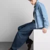 Orta bel barel kesim jean pantolon Orta bel barel kesim jean pantolon
