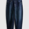 Orta bel barel kesim jean pantolon Orta bel barel kesim jean pantolon