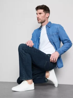 Orta bel, düz paça jean Orta bel, düz paça jean