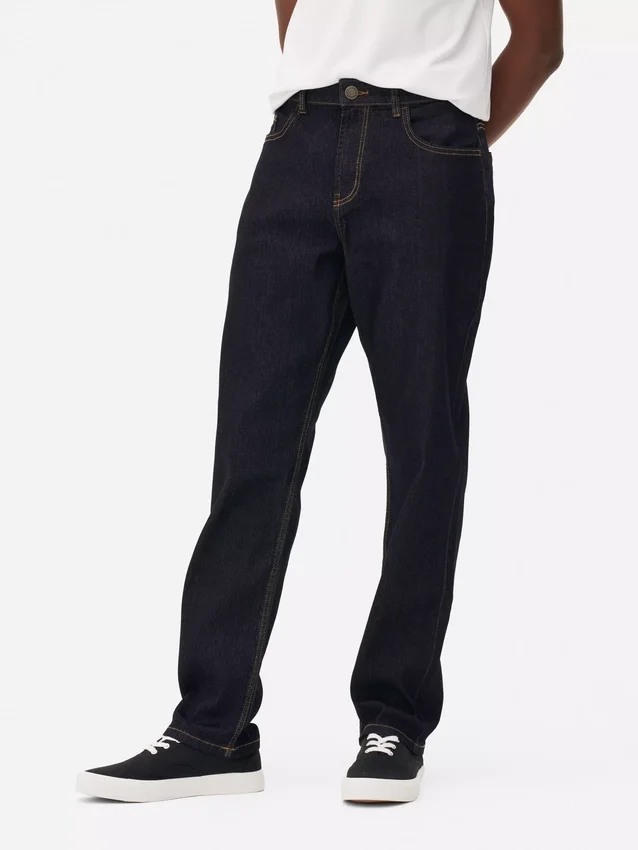 Orta bel, düz paça jean pantolon Orta bel, düz paça jean pantolon