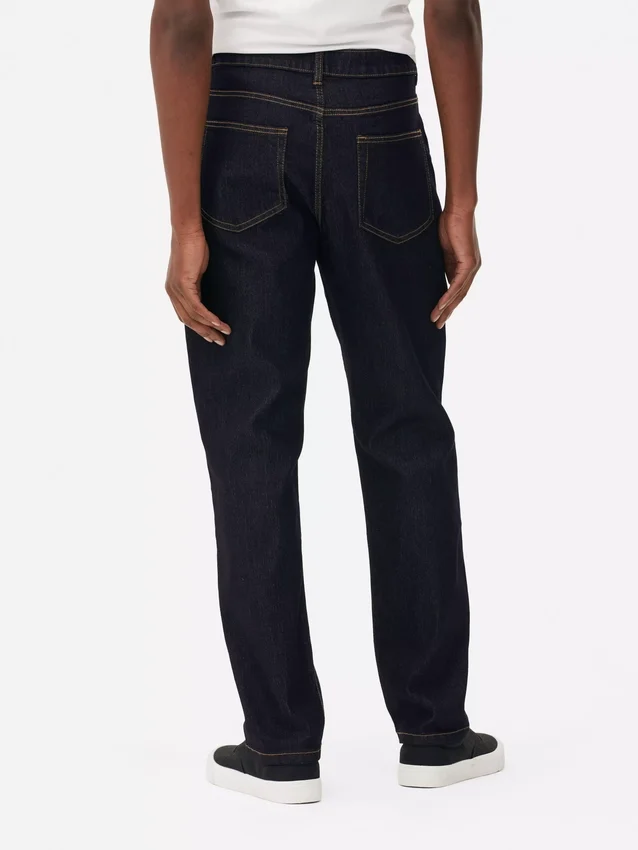 Orta bel, düz paça jean pantolon Orta bel, düz paça jean pantolon
