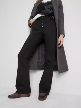 Orta bel pamuklu bootcut jeanler