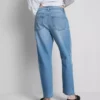 Orta bel, pamuklu denim düz paça Jean Orta bel, pamuklu denim düz paça Jean