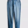 Orta bel, pamuklu denim düz paça Jean Orta bel, pamuklu denim düz paça Jean