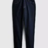 Orta bel, pamuklu denim düz paça Jean Orta bel, pamuklu denim düz paça Jean