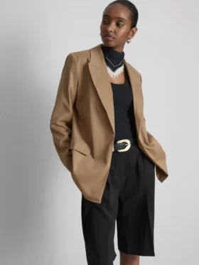 Oversize tek sıra düğmeli blazer