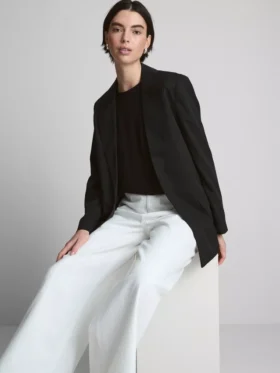 Oversize tek sıra düğmeli blazer