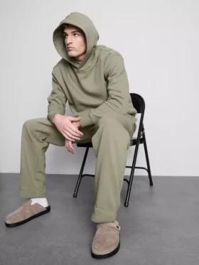 Oversized temel kapüşonlu sweatshirt