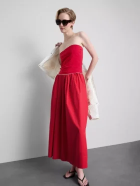 Pamuk ağırlıklı bandeau üst