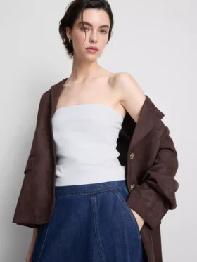 Pamuk ağırlıklı bandeau üst