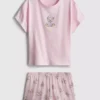 Pamuk ağırlıklı baskılı kısa pijama