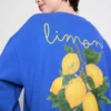 Pamuk ağırlıklı, bol kesim limon rengi sweatshirt Pamuk ağırlıklı, bol kesim limon rengi sweatshirt