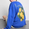Pamuk ağırlıklı, bol kesim limon rengi sweatshirt Pamuk ağırlıklı, bol kesim limon rengi sweatshirt