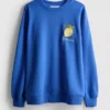 Pamuk ağırlıklı, bol kesim limon rengi sweatshirt Pamuk ağırlıklı, bol kesim limon rengi sweatshirt