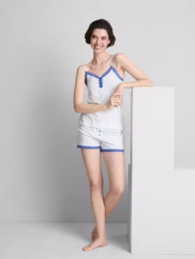 Pamuk ağırlıklı esnek kısa şortlu pijama