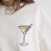 Pamuk ağırlıklı grafik desenli martini sweatshirt Pamuk ağırlıklı grafik desenli martini sweatshirt