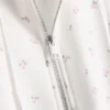 Pamuk ağırlıklı çiçek desenli, baştan aşağı fermuarlı kapüşonlu sweatshirt Pamuk ağırlıklı çiçek desenli, baştan aşağı fermuarlı kapüşonlu sweatshirt