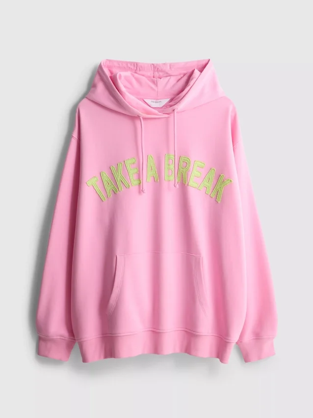 Pamuk ağırlıklı, üniversite temalı baskılı kapüşonlu sweatshirt Pamuk ağırlıklı, üniversite temalı baskılı kapüşonlu sweatshirt