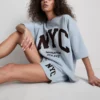 Pamuk ağırlıklı NYC sarkık kollu sweatshirt Pamuk ağırlıklı NYC sarkık kollu sweatshirt