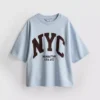 Pamuk ağırlıklı NYC sarkık kollu sweatshirt Pamuk ağırlıklı NYC sarkık kollu sweatshirt