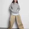 Pamuk karışımlı desenli kapüşonlu sweatshirt Pamuk karışımlı desenli kapüşonlu sweatshirt