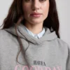 Pamuk karışımlı desenli kapüşonlu sweatshirt Pamuk karışımlı desenli kapüşonlu sweatshirt