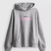 Pamuk karışımlı desenli kapüşonlu sweatshirt Pamuk karışımlı desenli kapüşonlu sweatshirt