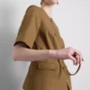 Pamuk karışımlı, kemerli safari blazer Pamuk karışımlı, kemerli safari blazer