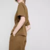 Pamuk karışımlı, kemerli safari blazer Pamuk karışımlı, kemerli safari blazer