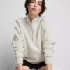 Pamuk karışımlı yarım fermuarlı sweatshirt Pamuk karışımlı yarım fermuarlı sweatshirt