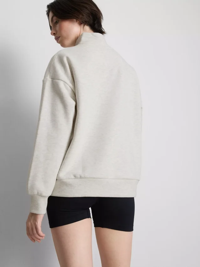 Pamuk karışımlı yarım fermuarlı sweatshirt Pamuk karışımlı yarım fermuarlı sweatshirt
