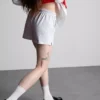 Pamuklu bol kesim ipli şort Pamuklu bol kesim ipli şort