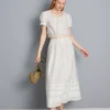 Pamuklu broderie midi etek Pamuklu broderie midi etek